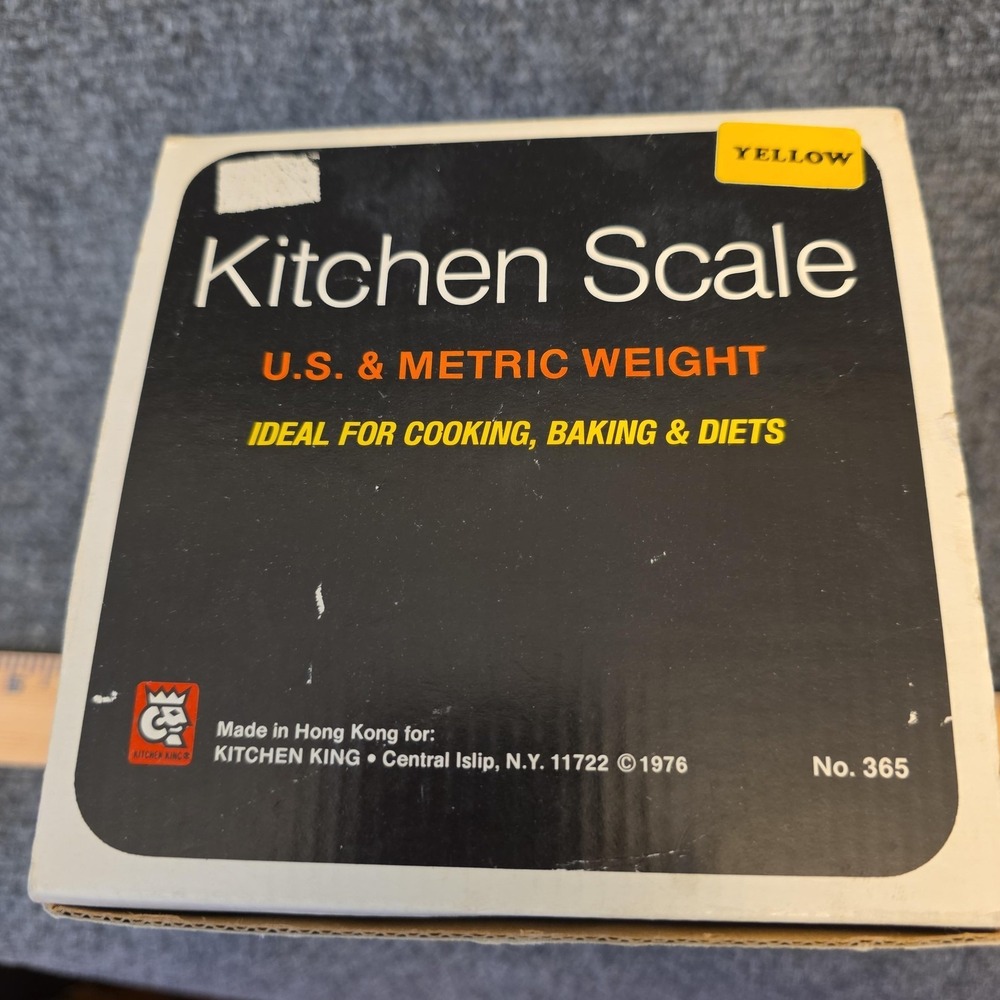 Vtg Kitchen King Yellow Mechanical Kitchen Scale U.S Metric Weight With Box - Picture 3 of 10